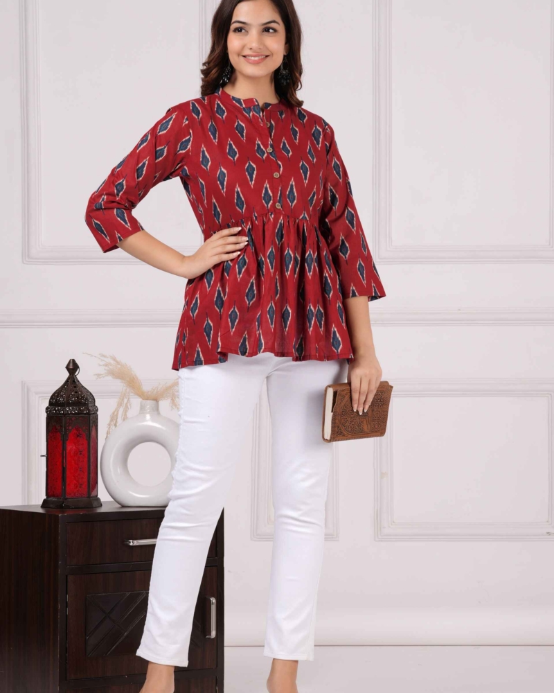 Pure Cotton Printed Peplum Top #PT01 - Image 21