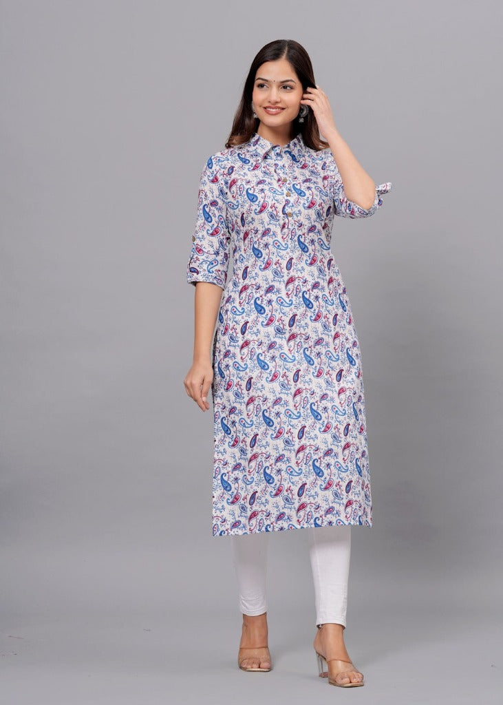 Multicolor Pure Cotton Kurti