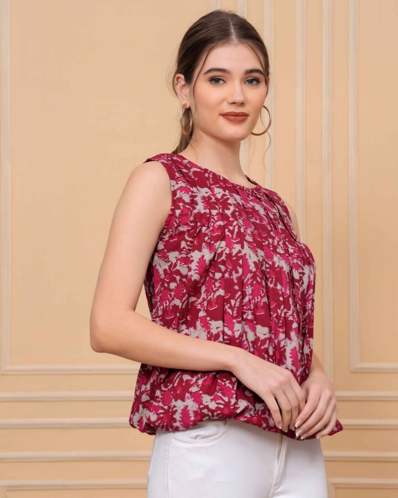 Floral Print Belt Top #BT1 - Image 2