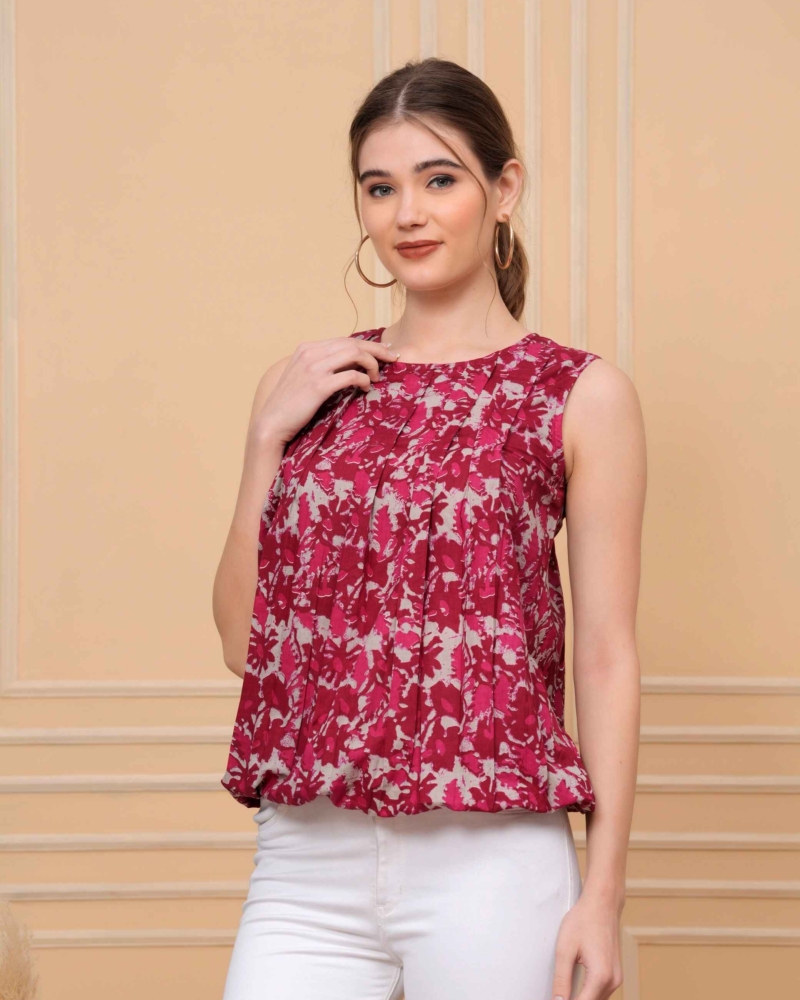 Floral Print Belt Top #BT1 - Image 4