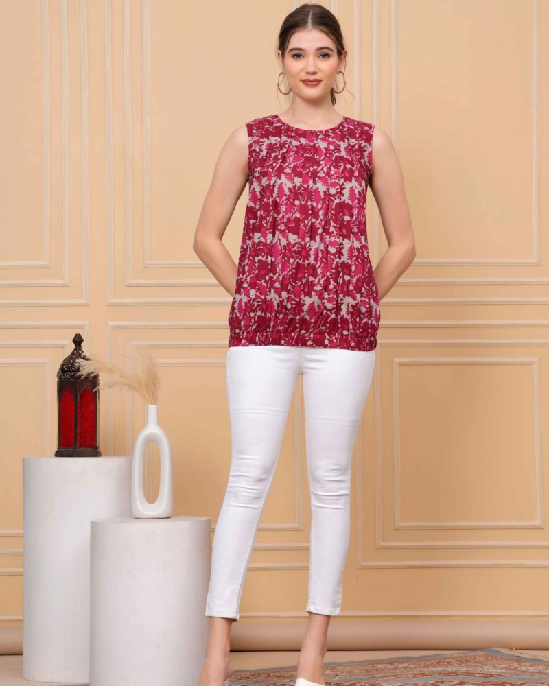 Floral Print Belt Top #BT1 - Image 10