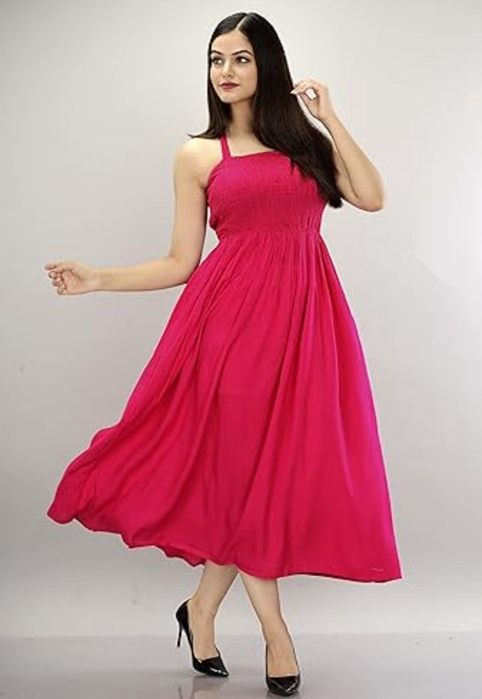 Flared Full-Long Dress Ethnic Wear Sleeveless Gown for Women