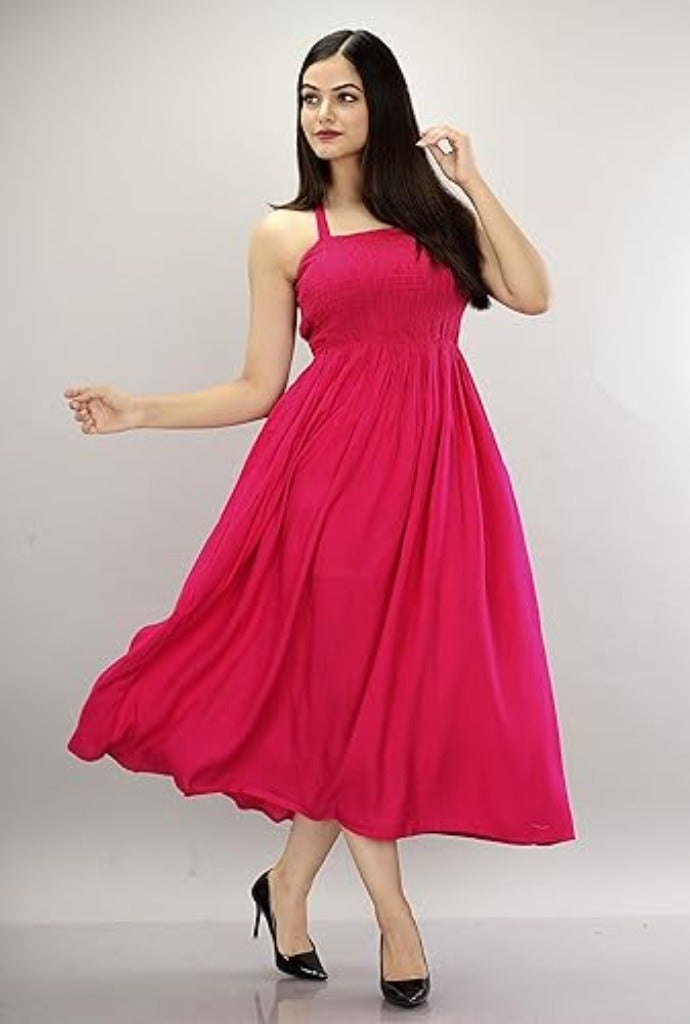 Flared Full-Long Dress Ethnic Wear Sleeveless Gown for Women