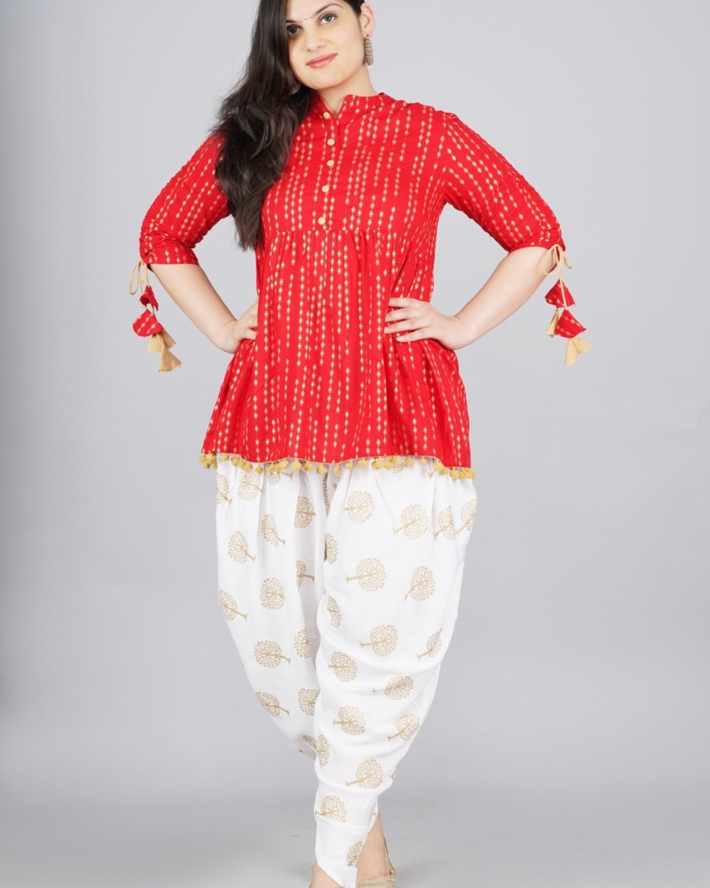 Cotton Ethnic Printed Kurta and Dhoti Pant Set #01 - Image 8