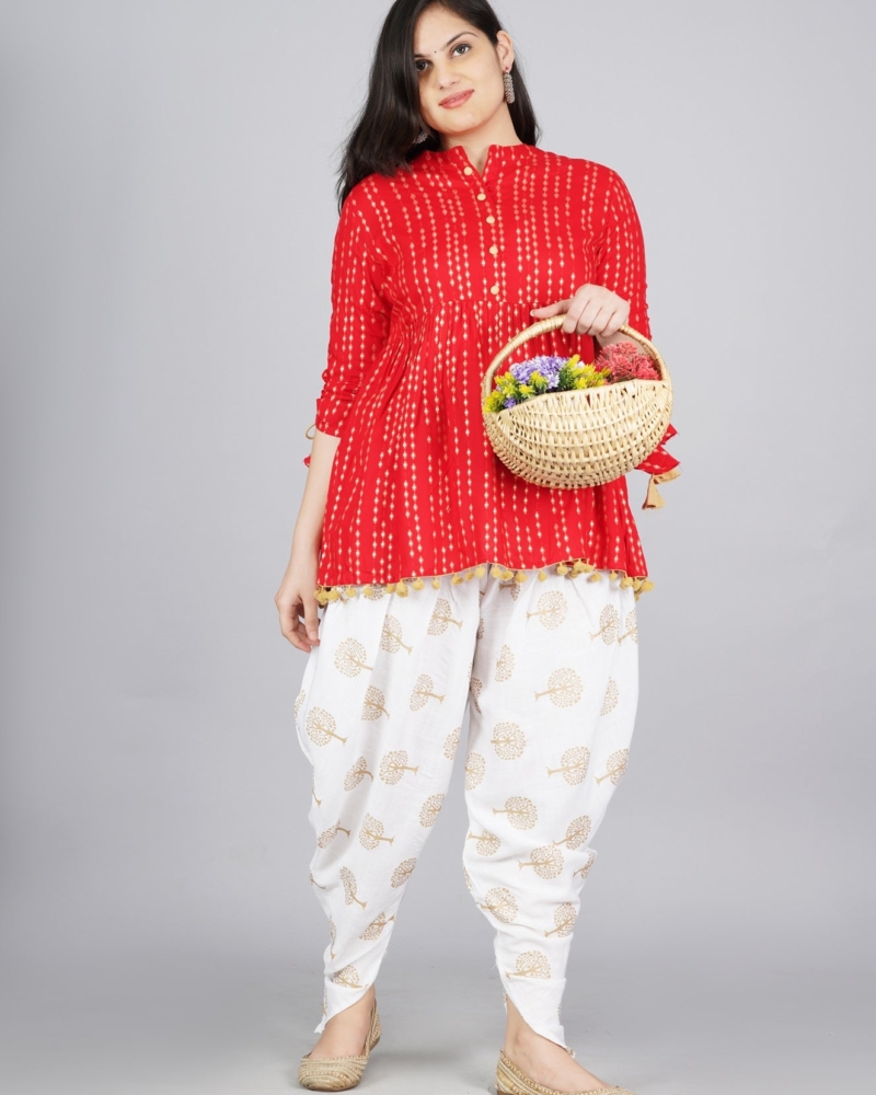 Cotton Ethnic Printed Kurta and Dhoti Pant Set #01 - Image 10