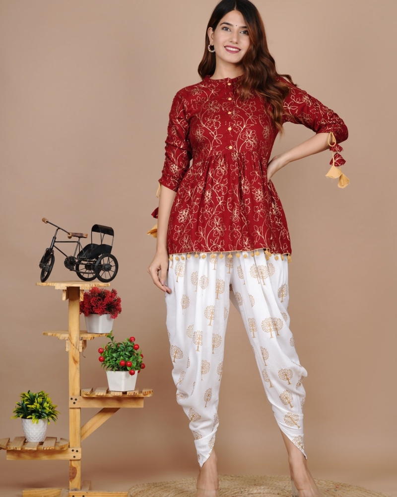 Cotton Ethnic Kurta and Dhoti Pant Set #01 - Image 10