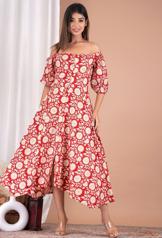 Women's Cotton Floral Printed Dress