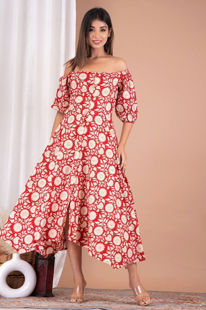 Women’s Cotton Floral Printed Dress