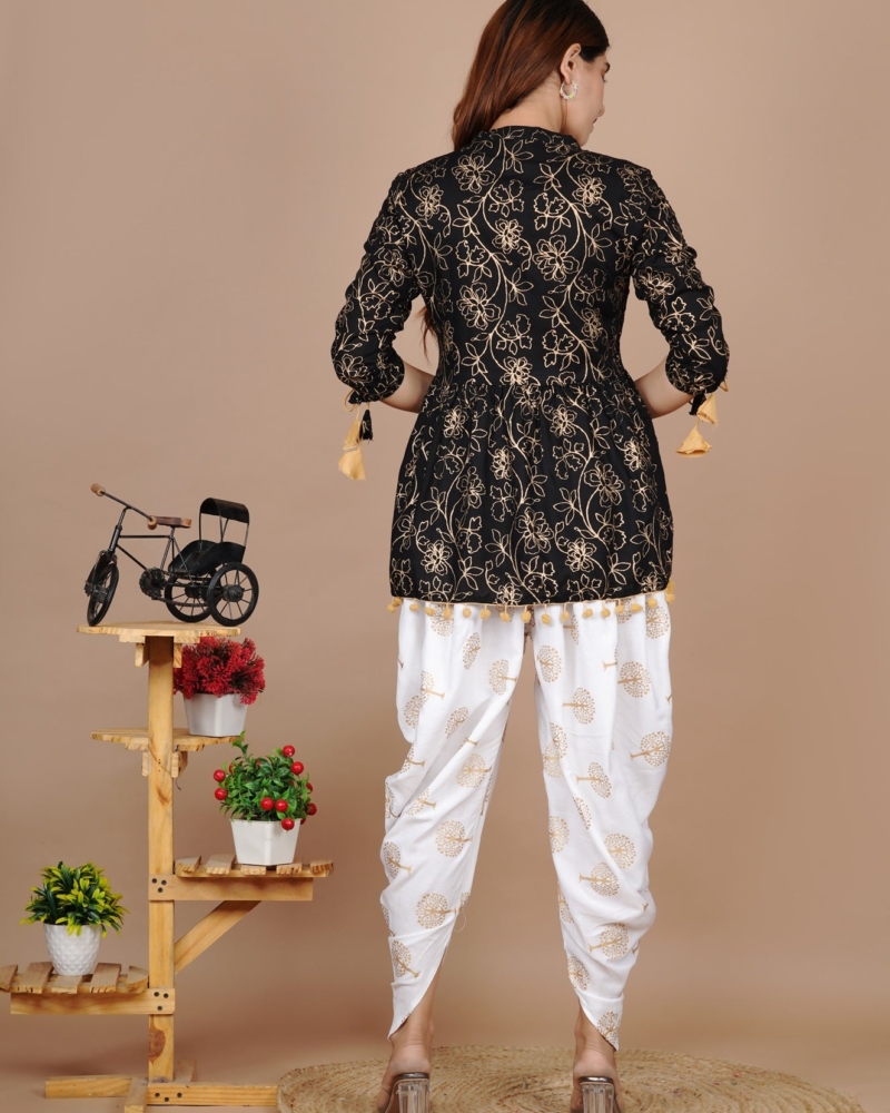 Cotton Ethnic Kurta and Dhoti Pant Set #01 - Image 4