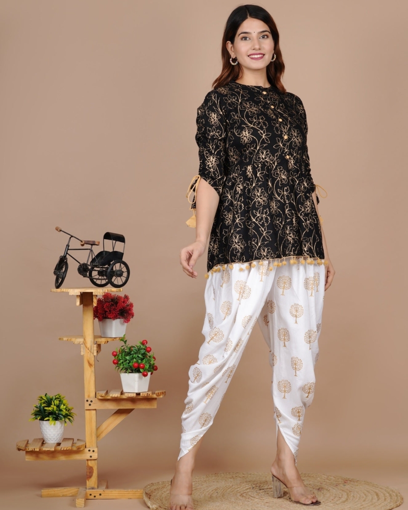 Cotton Ethnic Kurta and Dhoti Pant Set #02 - Image 10