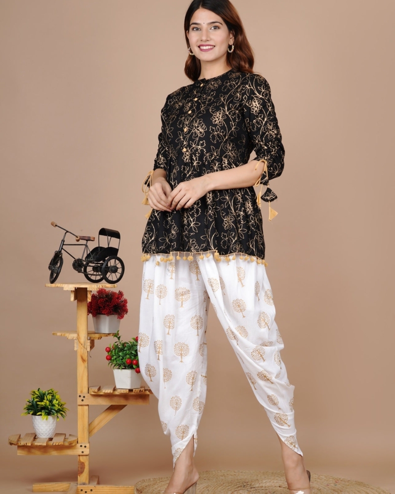 Cotton Ethnic Kurta and Dhoti Pant Set #02 - Image 8