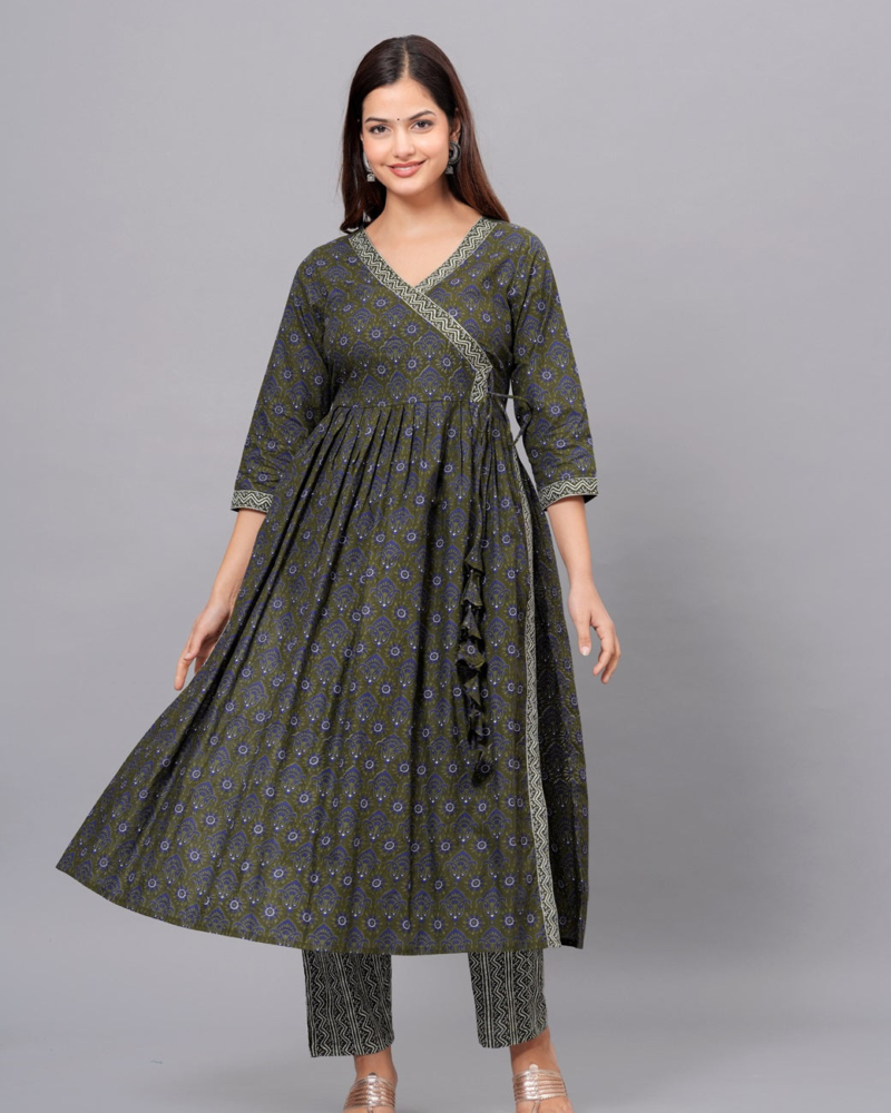 Dove Grey Cotton Ethnic Set - Image 2