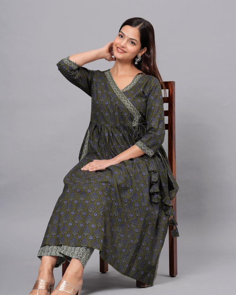 Dove Grey Cotton Ethnic Set - Image 12