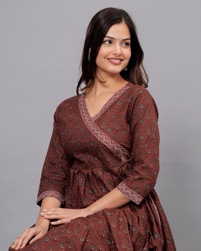 Maroon Cotton Ethnic Set - Image 12