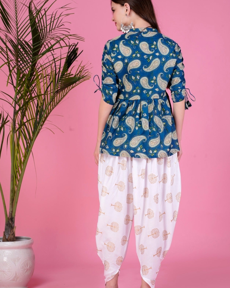 Ethnic Printed Kurta with tassels and Dhoti Pant Set #01 - Image 13